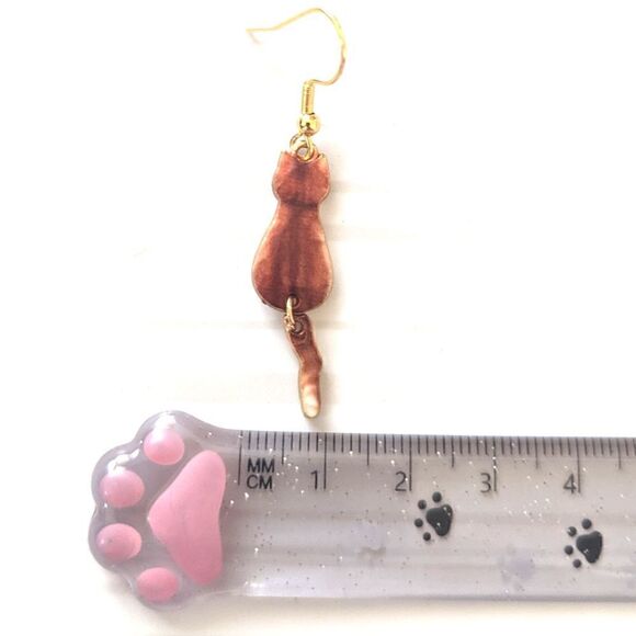 Orange Tabby Cat Earrings   - Picture 4 of 7